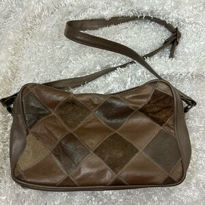 Carpet bags of American vintage leather patchwork purse